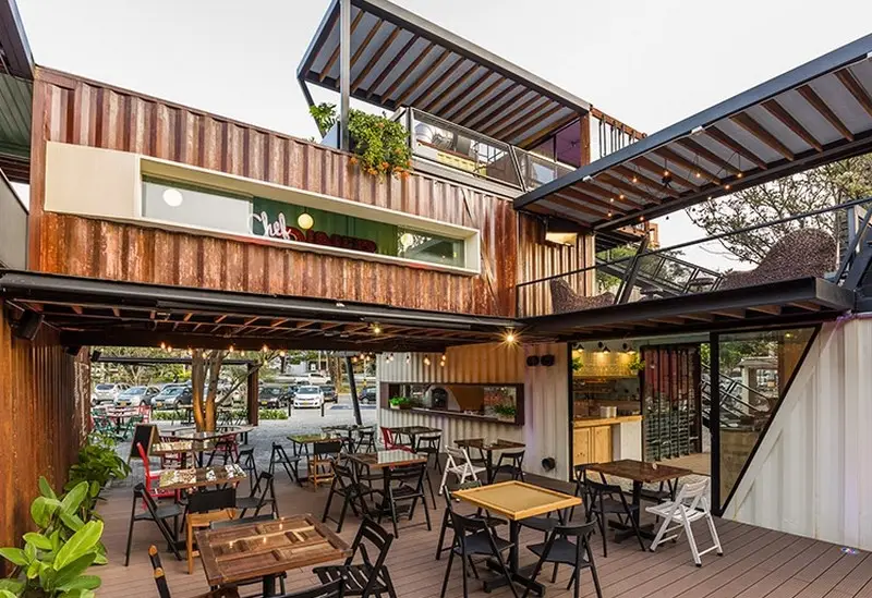 Mô hình quán cafe 2 tầng Industrial (Công nghiệp mạnh mẽ)