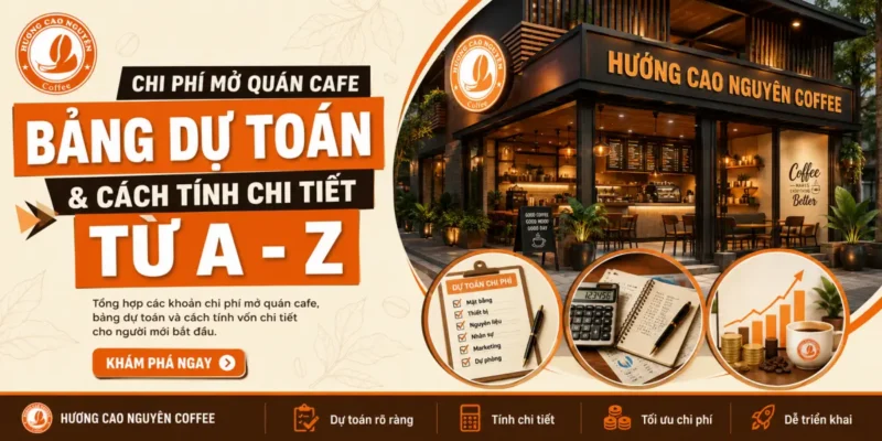 Chi Phí Mở Quán Cafe : Bảng Dự Toán & Cách Tính Chi Tiết Từ A - Z