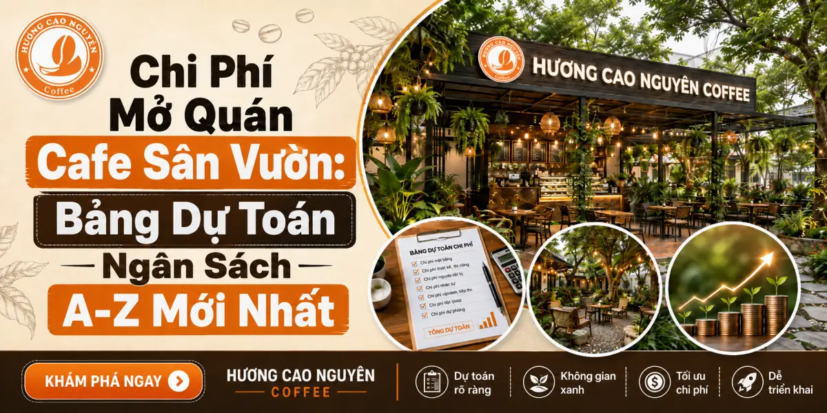 Chi Phí Mở Quán Cafe Sân Vườn: Bảng Dự Toán Ngân Sách A-Z Mới Nhất