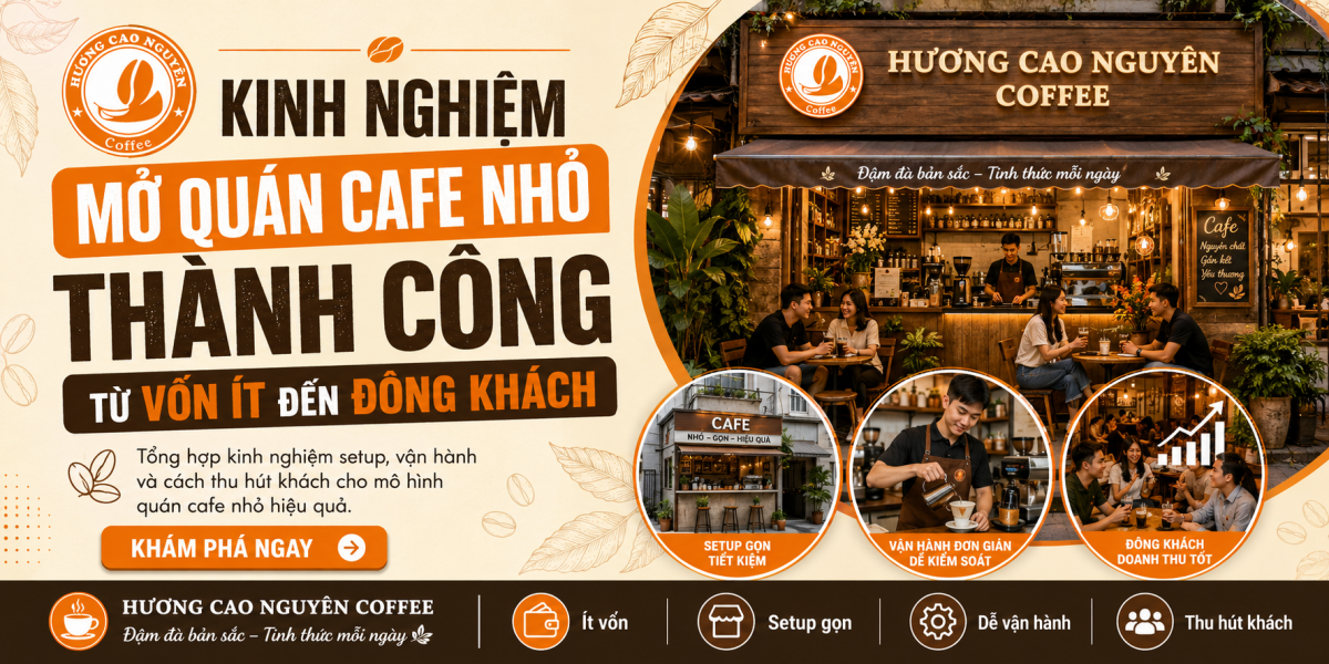 Kinh Nghiệm Mở Quán Cafe Nhỏ Thành Công Từ Vốn Ít Đến Đông Khách