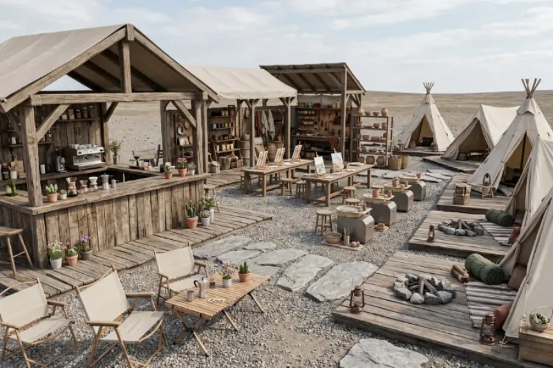 Mô hình cafe Camping / Dã ngoại ngoài trời