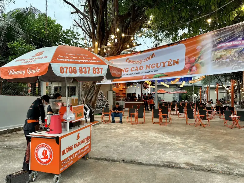 Giải pháp nhượng quyền cafe sân vườn nhỏ cùng Hương Cao Nguyên – Tối ưu vốn, cam kết đồng hành